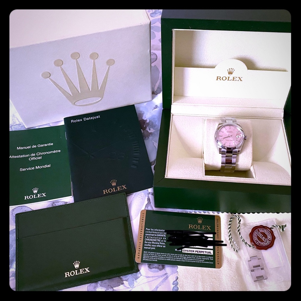 Rolex Oyster Perpetual Stainless Steel Pink Dial
